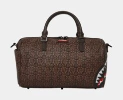 SPRAYGROUND Sharks In Paris Check Mens Duffle Bag (Brown)