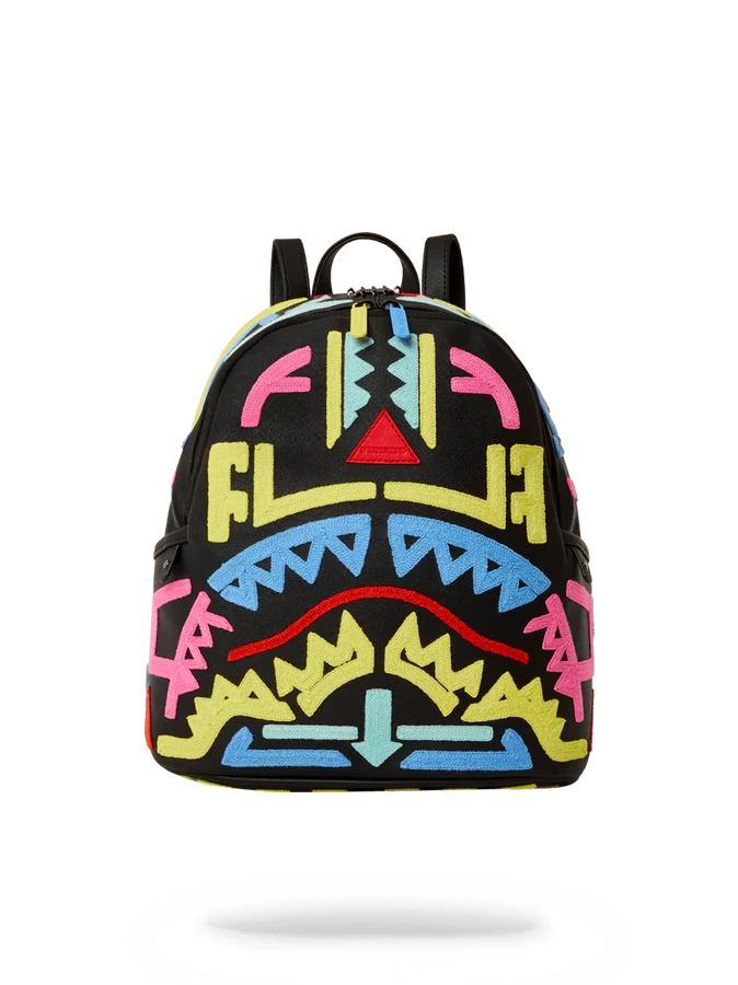 Sprayground AI3 Path To The Future Tribal Neon Savage Backpack - Image 3