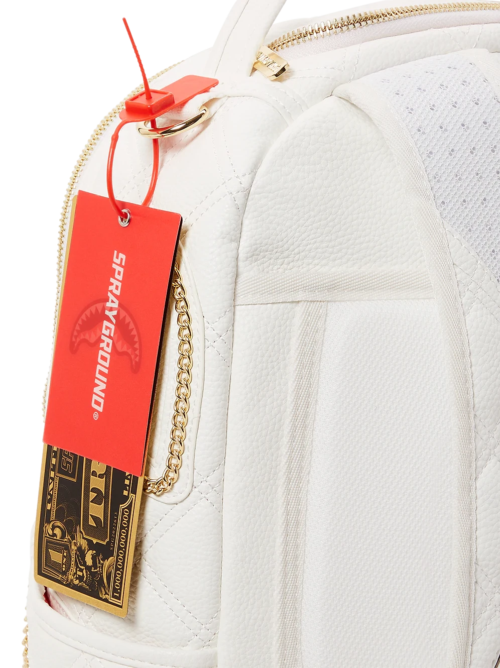 Sprayground Riviera White Gold DLX Backpack - Image 8