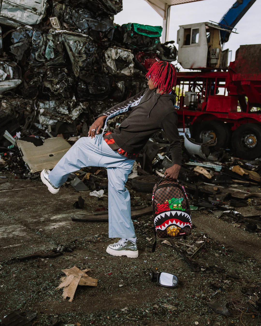 Sprayground Sharks In Paris Characters Sneakin DLXV Backpack - Image 9