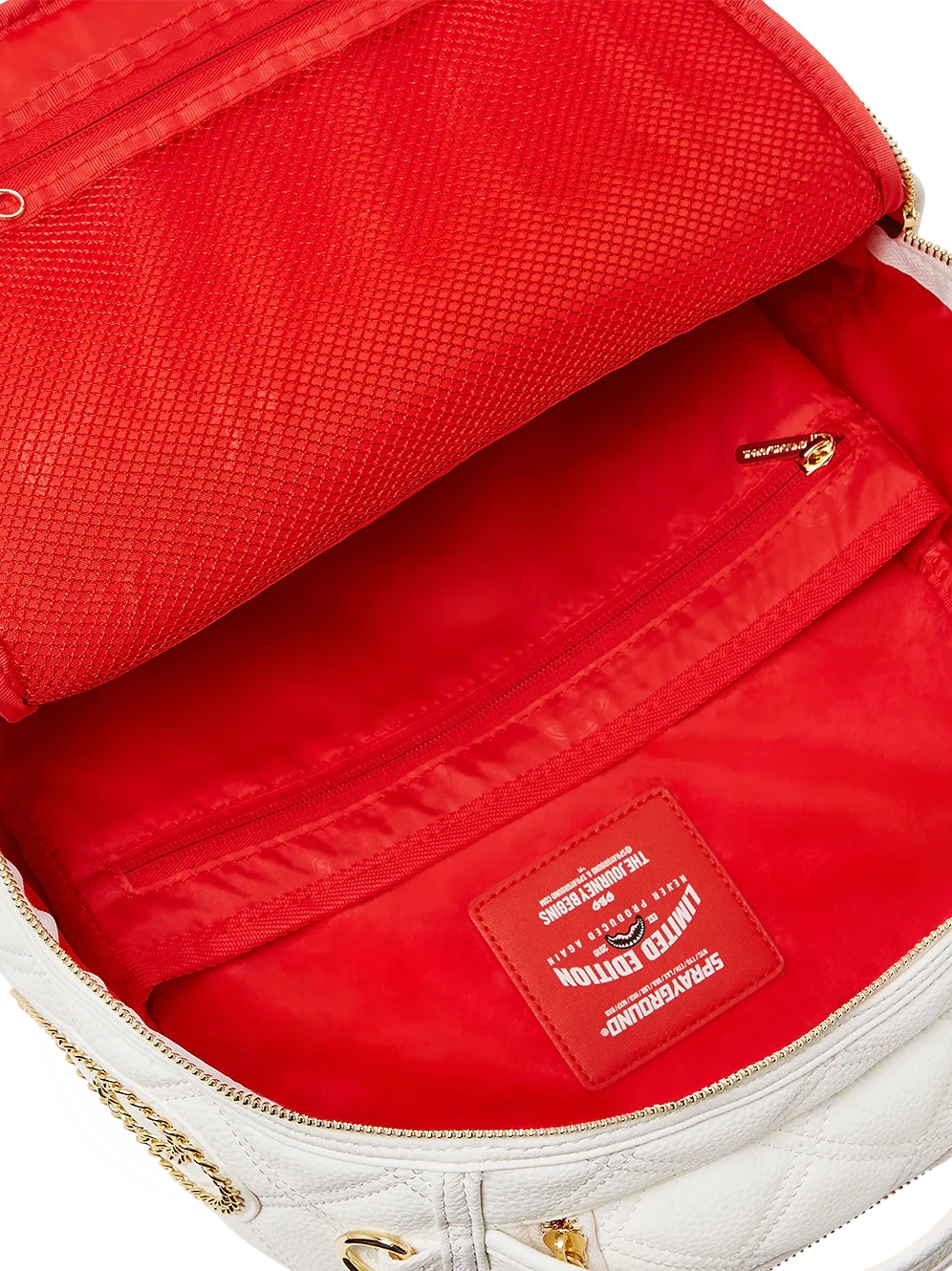 Sprayground Riviera White Gold DLX Backpack - Image 7