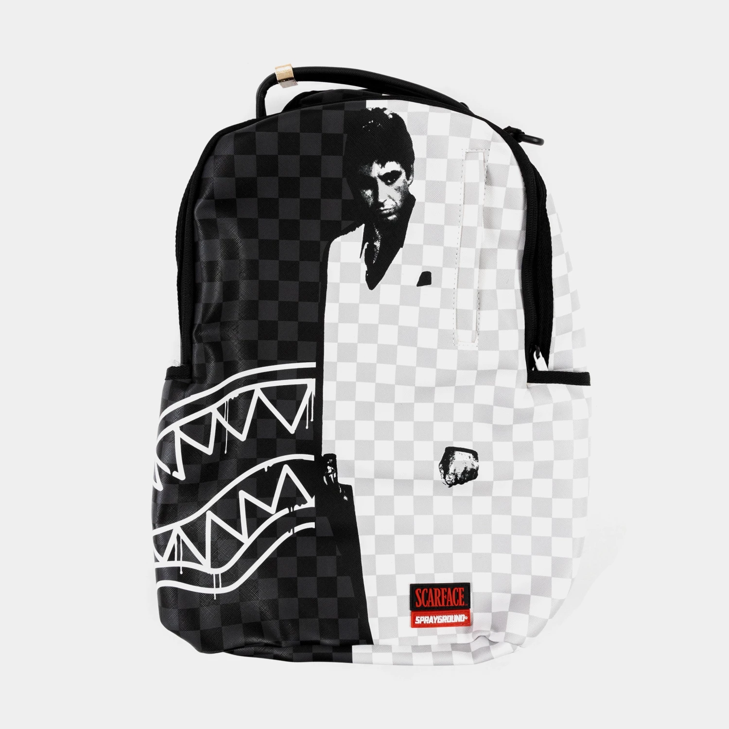 SPRAYGROUND Shoe Palace Exclusive Scarface Split Sharks In Paris Mens Backpack (Black/White)
