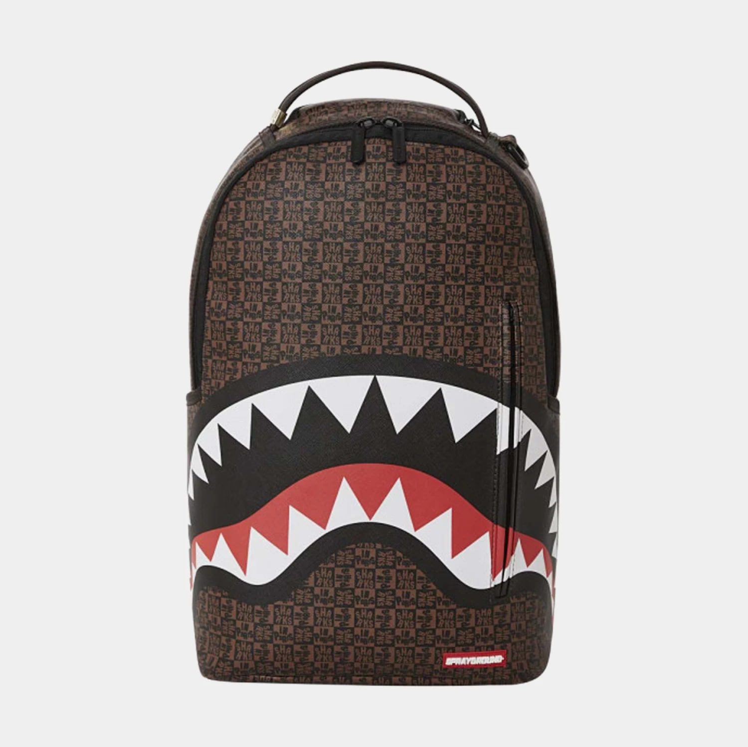 SPRAYGROUND Sharks In Paris Check Mens Backpack (Brown)