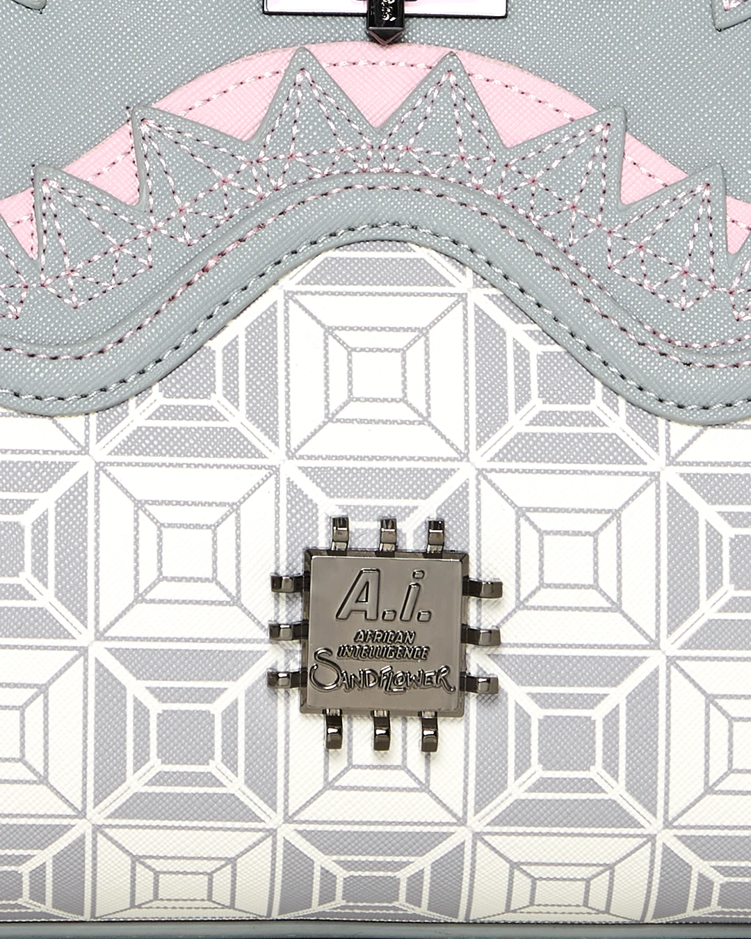 SPRAYGROUND A.I.8 AFRICAN INTELLIGENCE BOOKED & BUSY SHARK HANDBAG - Image 12