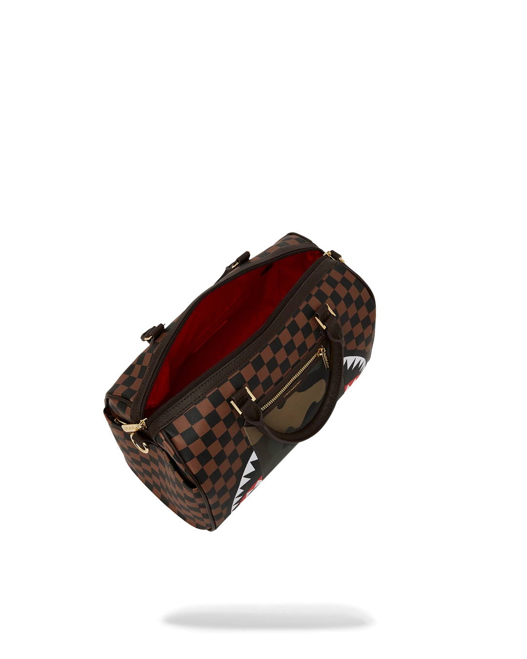 SPRAYGROUND EXTERIOR GOLD ZIP POCKET SHARKS IN PARIS MINI DUFFLE - Image 12