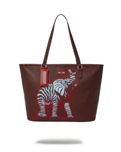 SPRAYGROUND ZEBRA ELEPHANT RON ENGLISH COLLAB TOTE