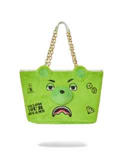 SPRAYGROUND PLUSH MONEYBEAR TOTE (GREEN)