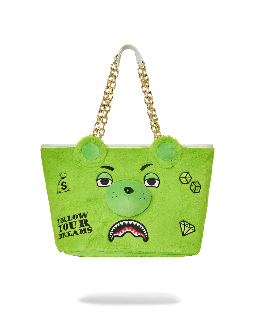 SPRAYGROUND PLUSH MONEYBEAR TOTE (GREEN)